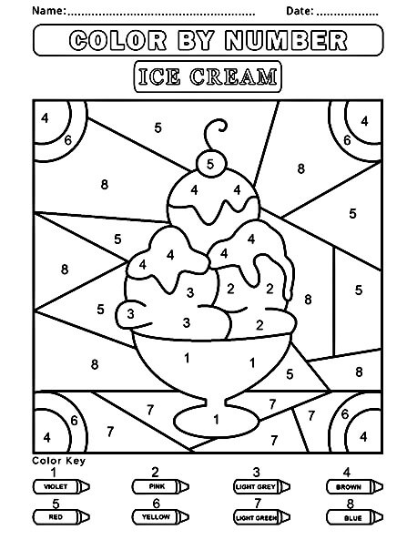 Glace à la cerise coloriage magique