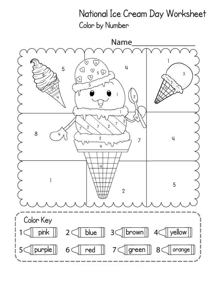 Glace mignonne coloriage magique