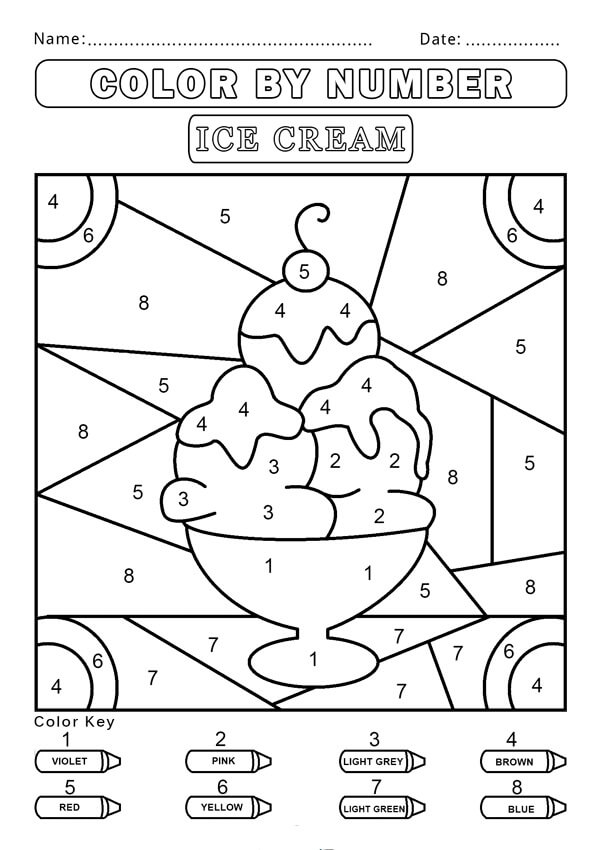 Glace simple coloriage magique