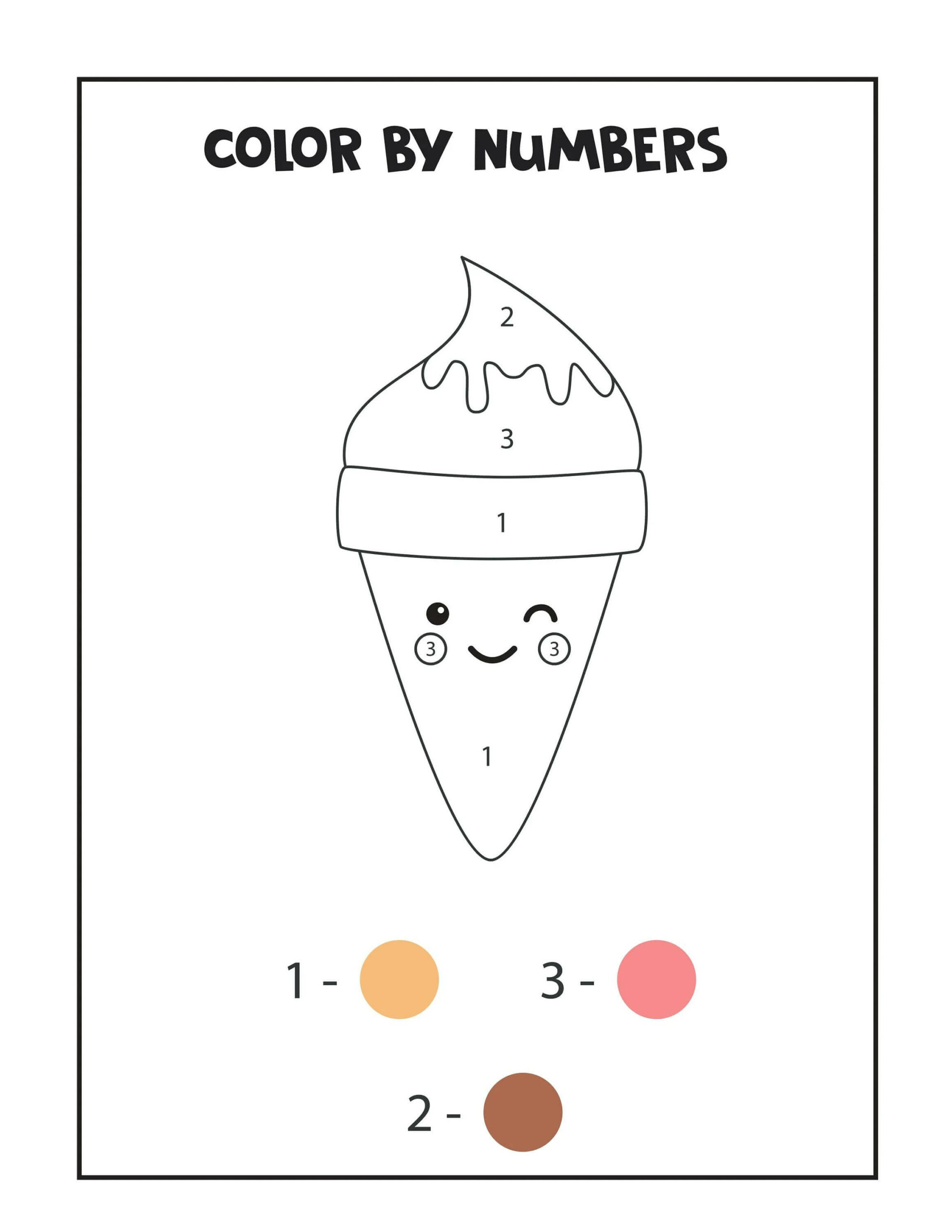 Glace souriante coloriage magique