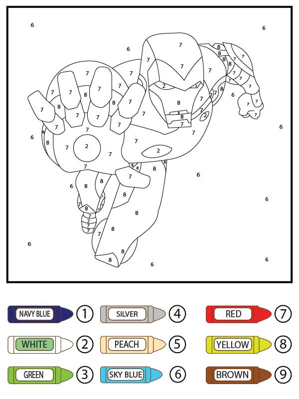 Iron Man volant Coloriage Magique