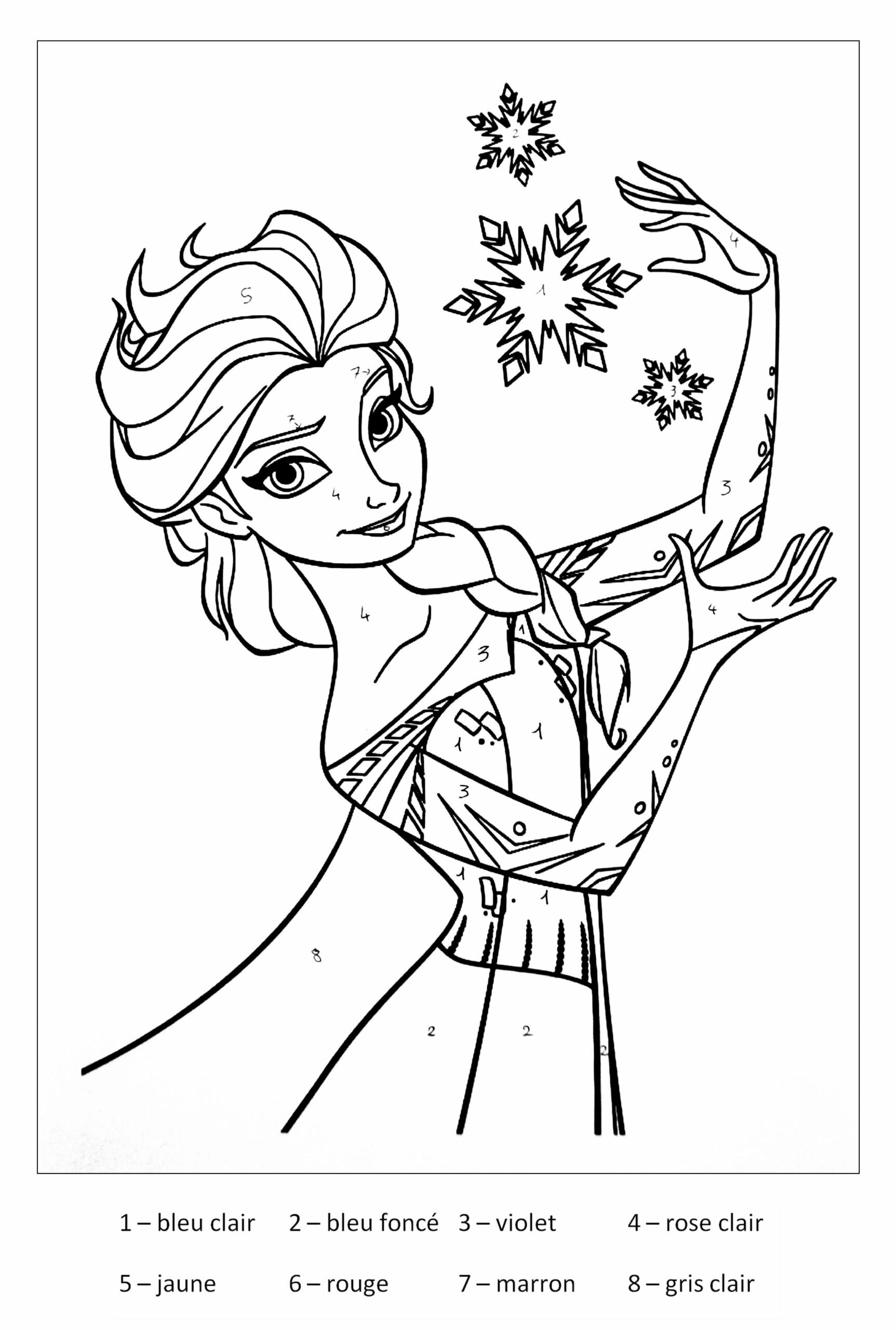 La magie d'Elsa coloriage magique