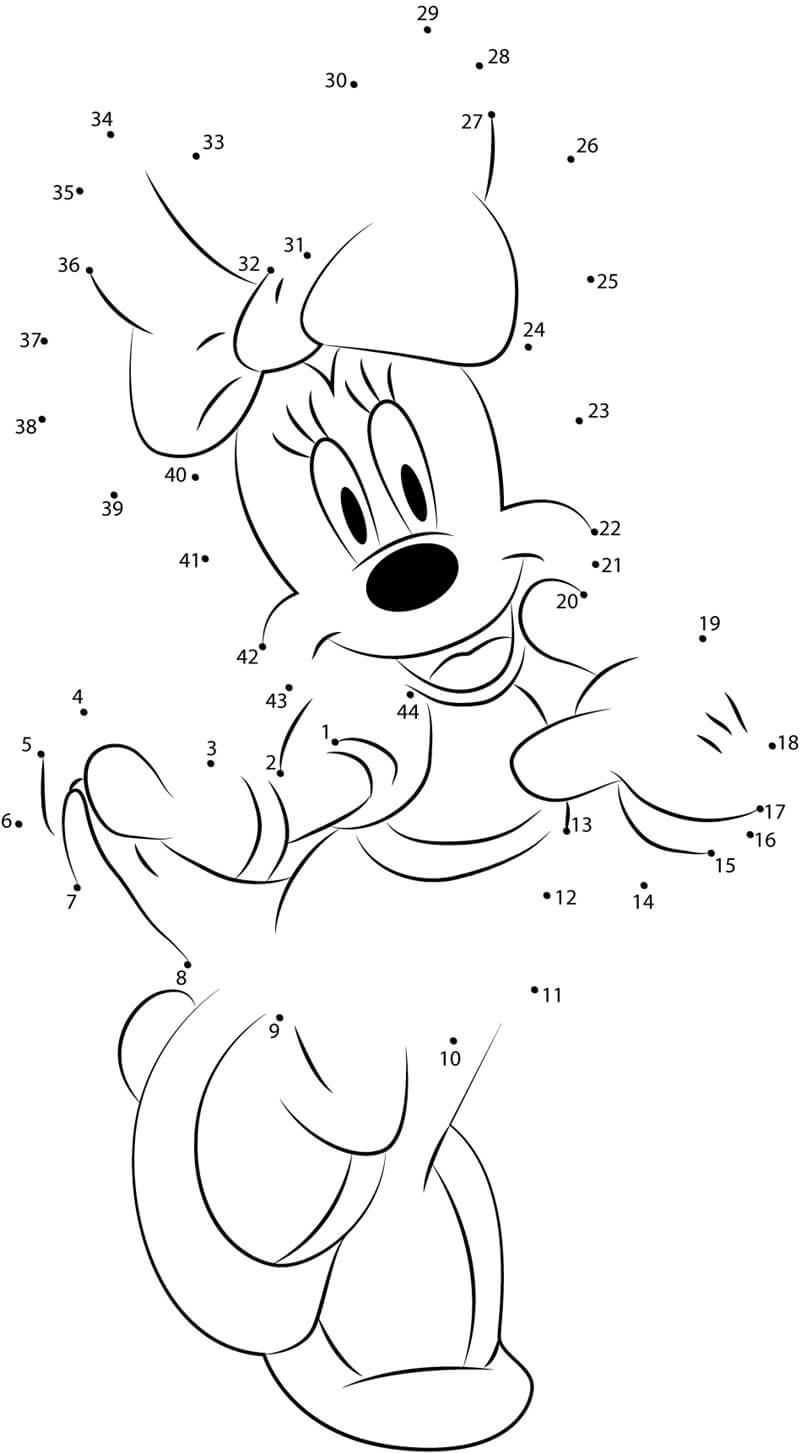 Minnie Mouse qui rit coloriage magique