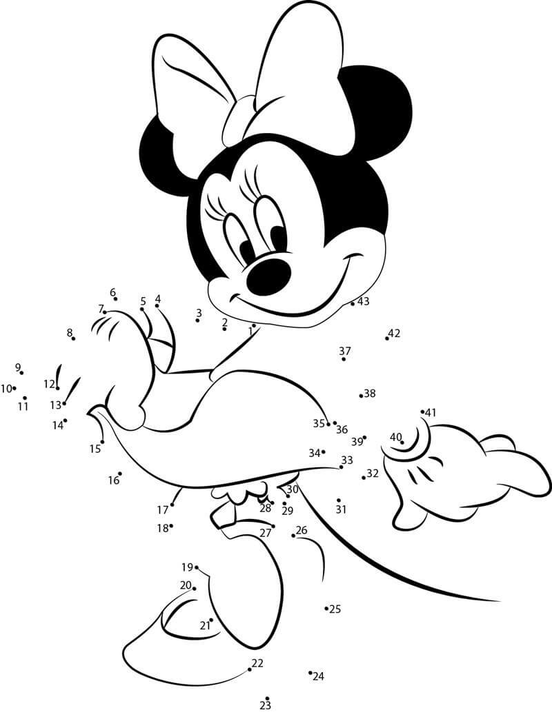Minnie Mouse souriante coloriage magique