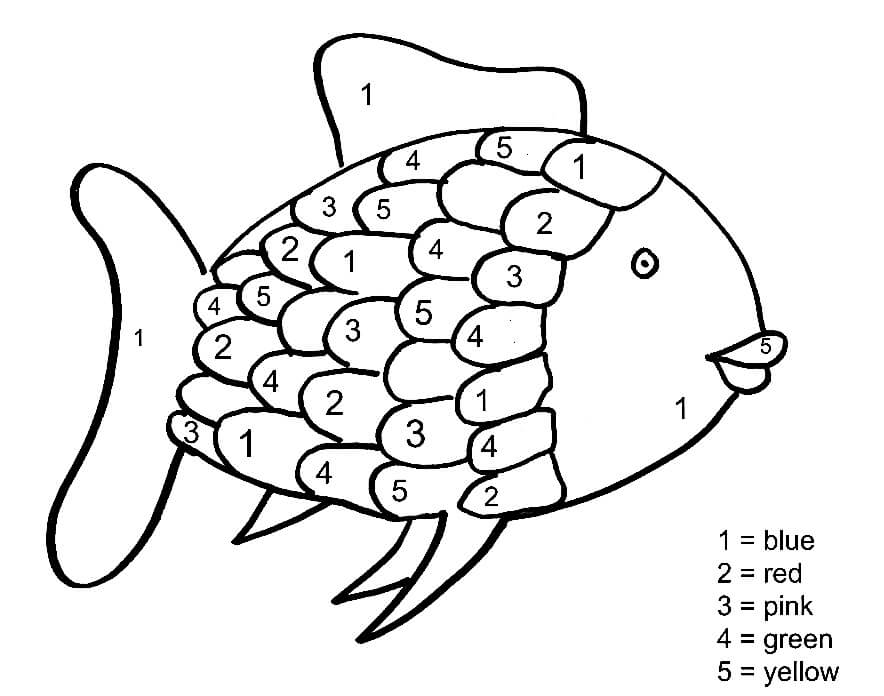 Poisson arc-en-ciel de base Coloriage magique