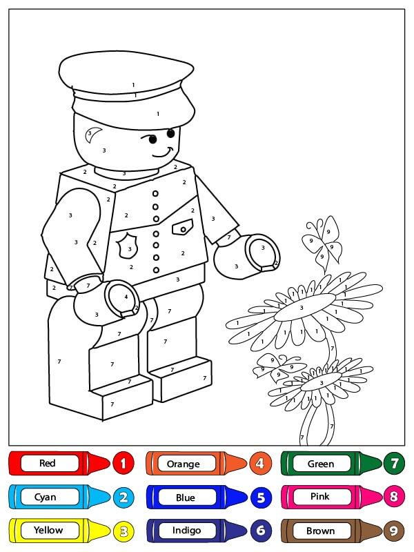 Policier Roblox et Flower coloriage magique