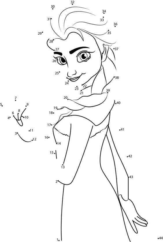 Portrait d'Elsa coloriage magique