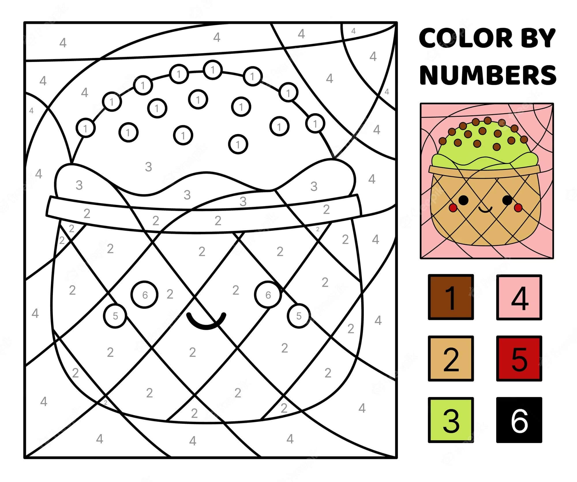 Squishmallow à la crème glacée verte coloriage magique