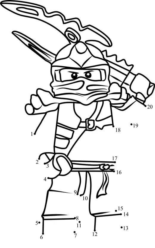 Super Lego Ninja Go Coloriage magique