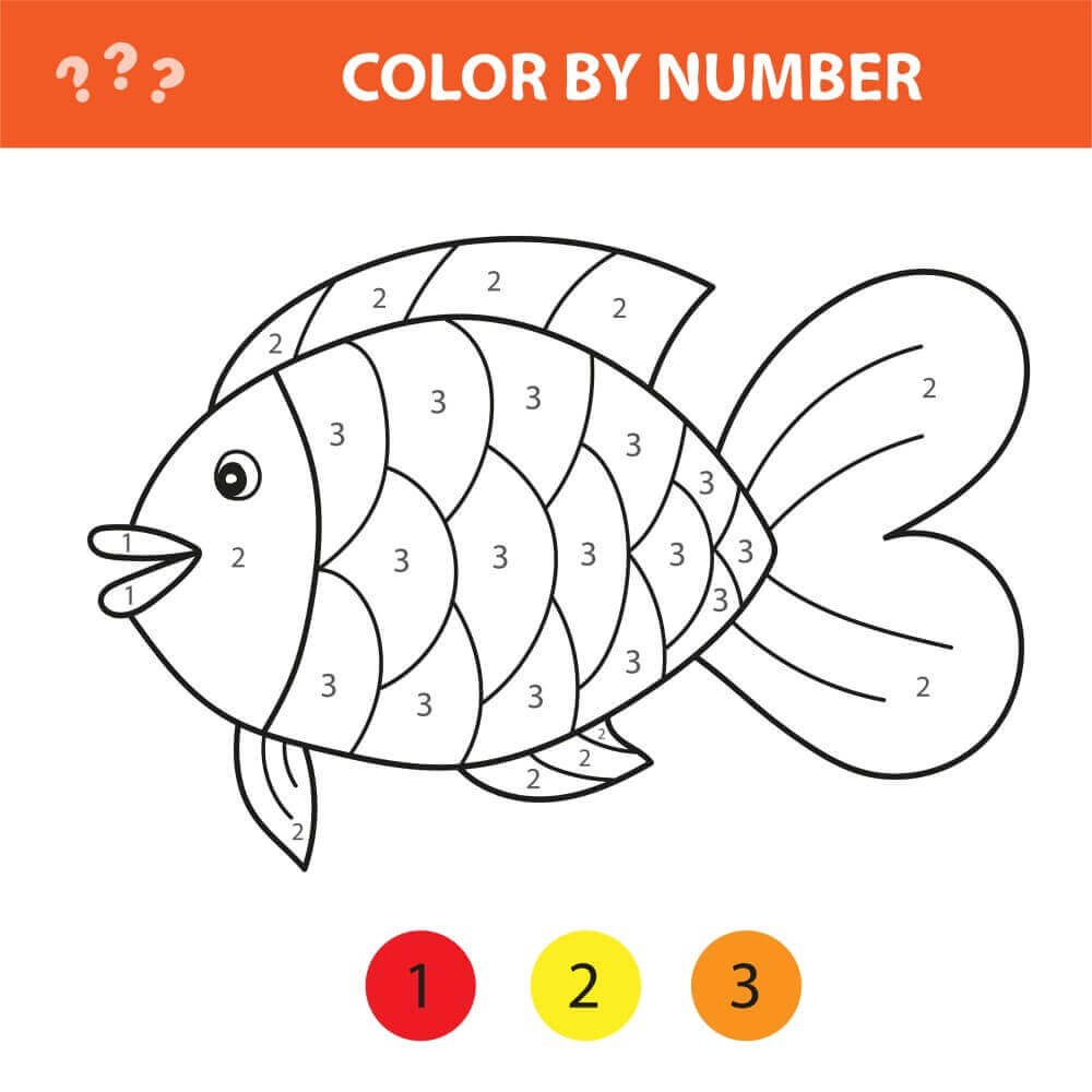 Superbe poisson arc-en-ciel Coloriage magique