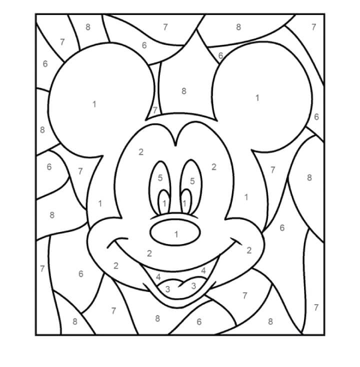 Tête de Mickey Mouse amusante coloriage magique