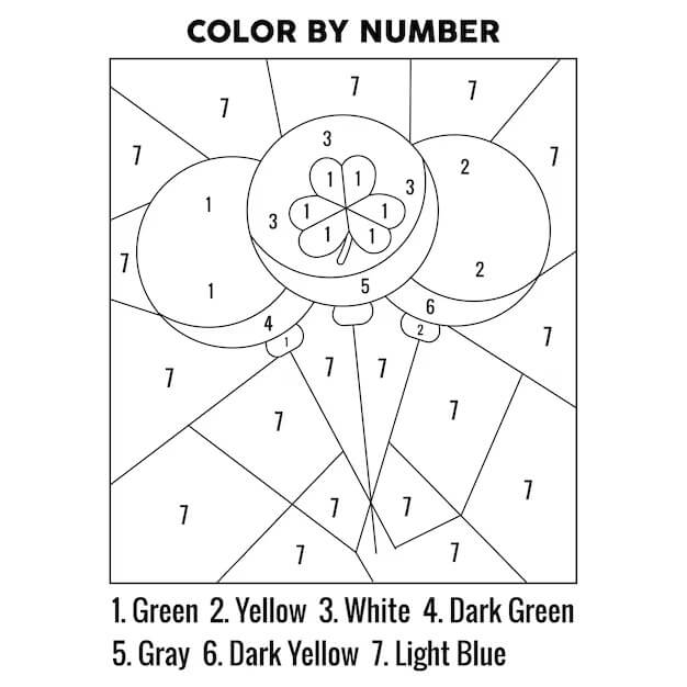 Ballons colorés pour la Saint-Patrick Coloriage Magique