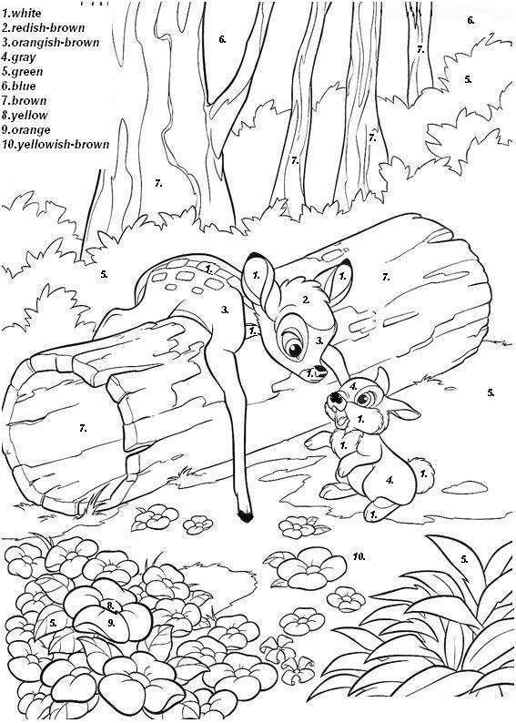 Bambi avec lapin Coloriage magique