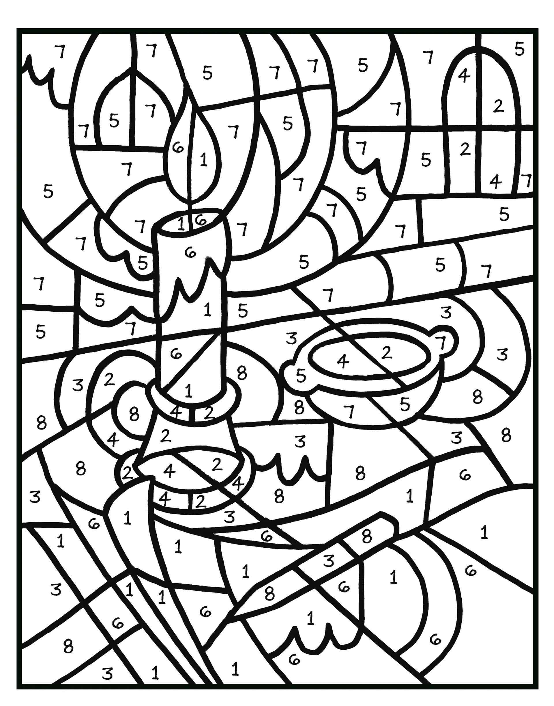 Bougie dans la Bible Coloriage magique