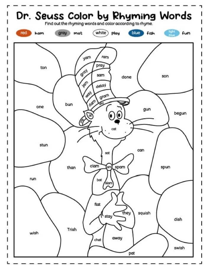 Chat souriant dans le chapeau Coloriage Magique