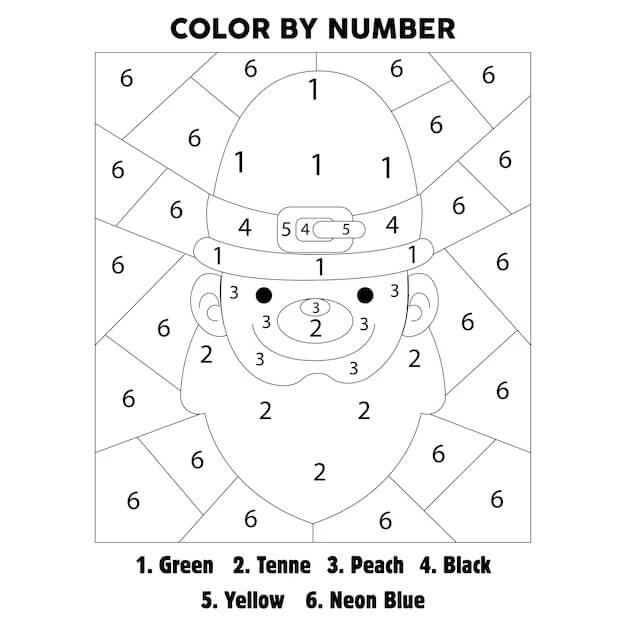 Coloriage numéroté pour la Saint-Patrick
