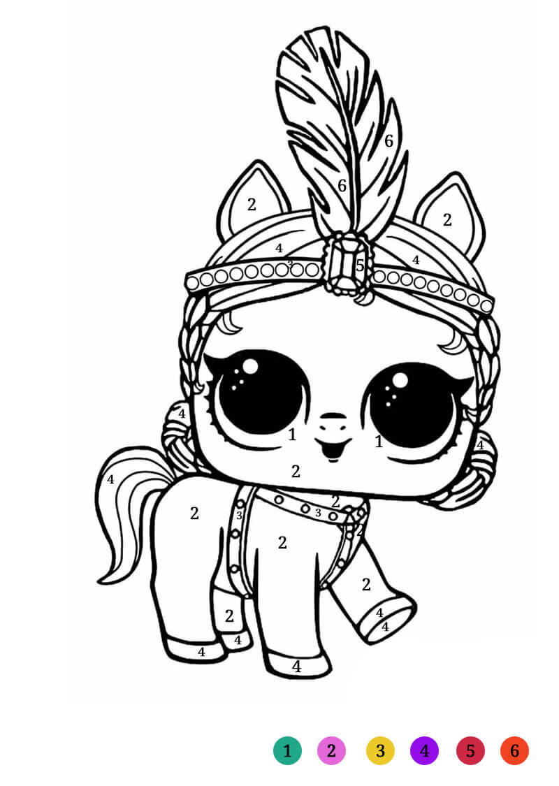 Coloriage par numéro de licorne LOL Surprise