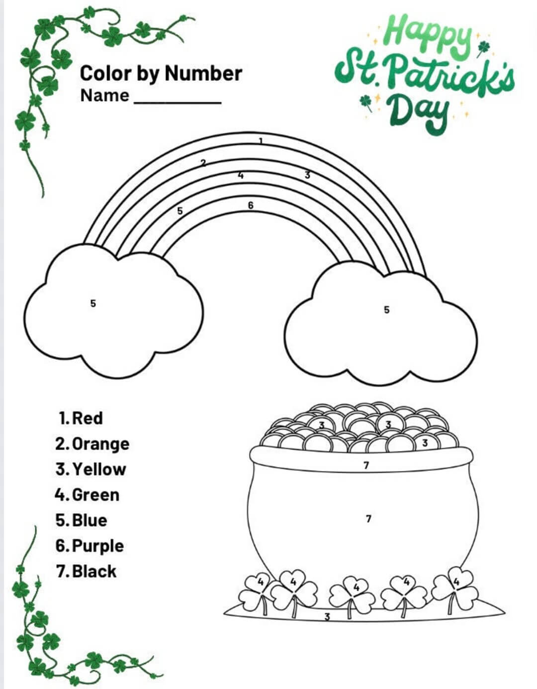 Conception gratuite pour la Saint-Patrick Coloriage Magique
