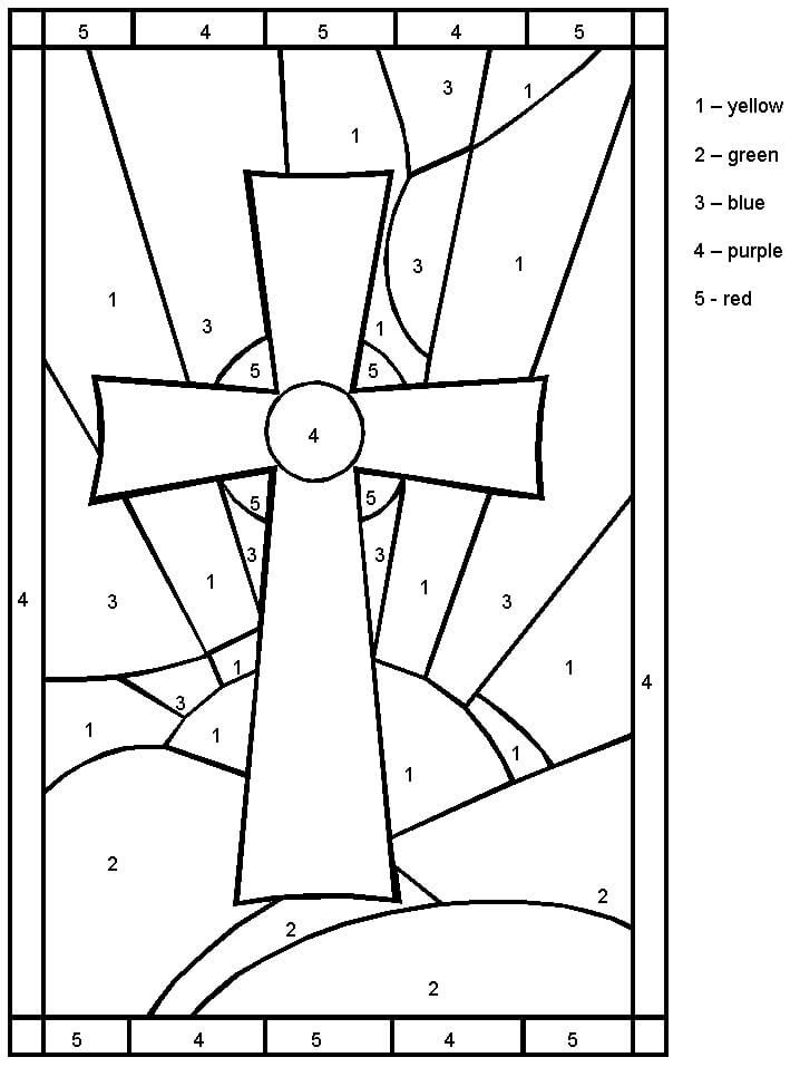 Croix dans la Bible Coloriage magique