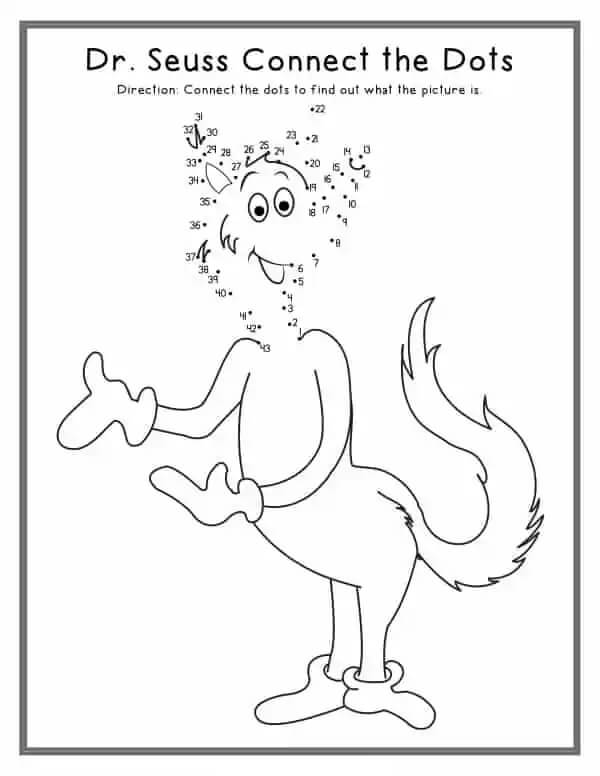 Drôle Le chat chapeauté Coloriage Magique
