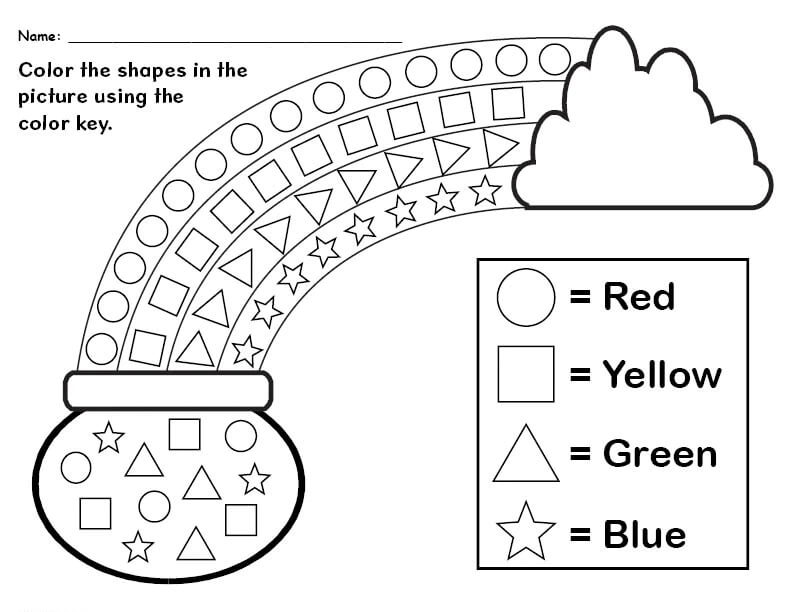Formes imprimables pour la Saint-Patrick Coloriage Magique