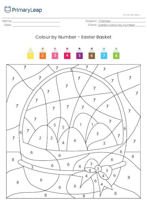 Joli panier de Pâques Coloriage magique