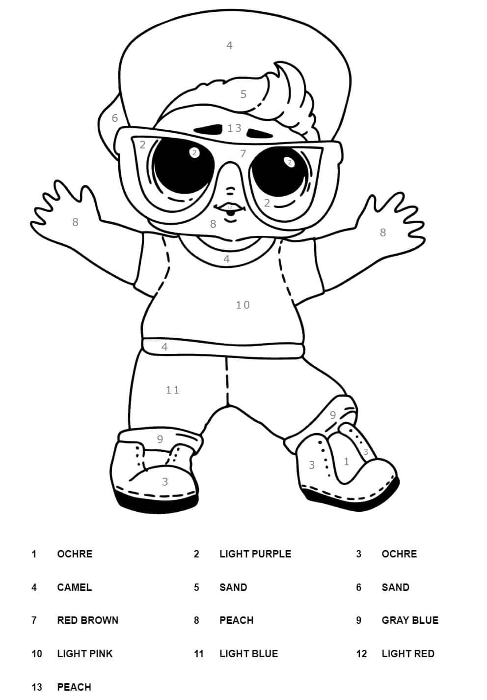 LOL Surprise portant des lunettes Coloriage Magique