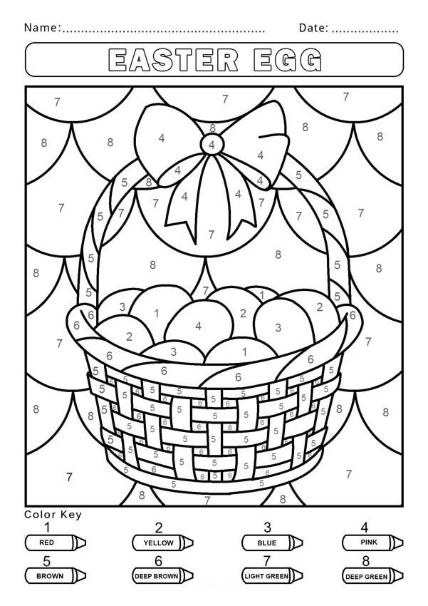 Panier de Pâques normal Coloriage magique