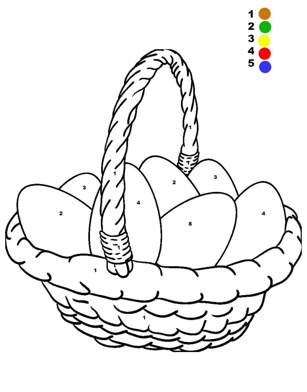 Panier de Pâques parfait Coloriage magique