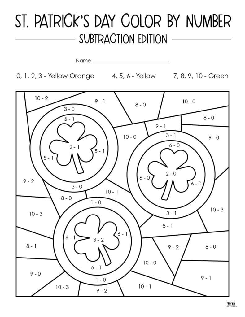 Pièces de monnaie de la Saint-Patrick Coloriage Magique