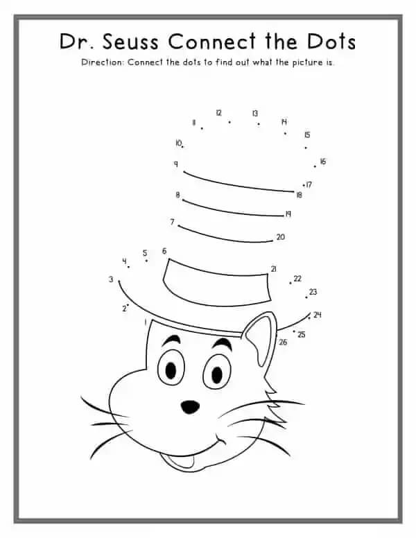 Tête de chat dans le chapeau Coloriage Magique