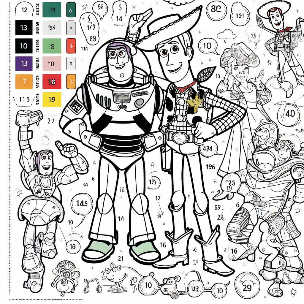Dessiner des personnages de Toy Story Coloriage Magique