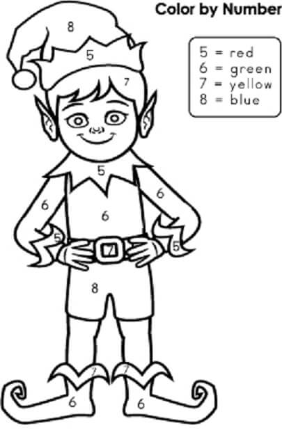 Elfe debout coloriage magique