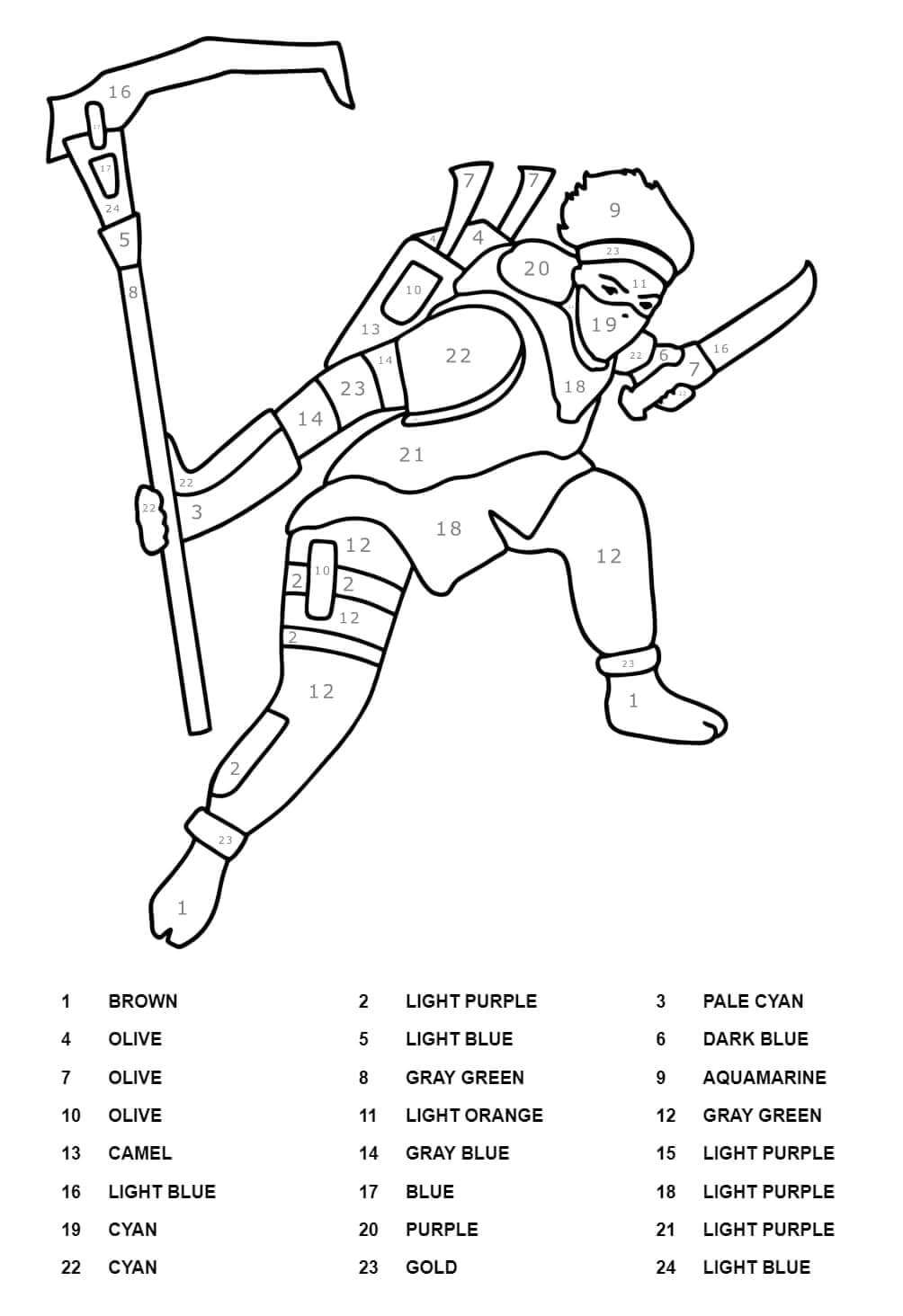 Grand personnage de Fortnite Coloriage magique