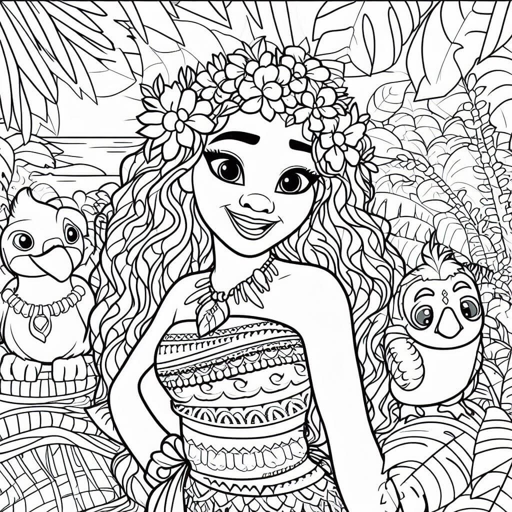 Grand Vaiana Coloriage Magique