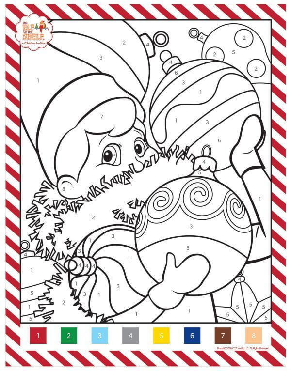 L'elfe sur l'étagère coloriage magique