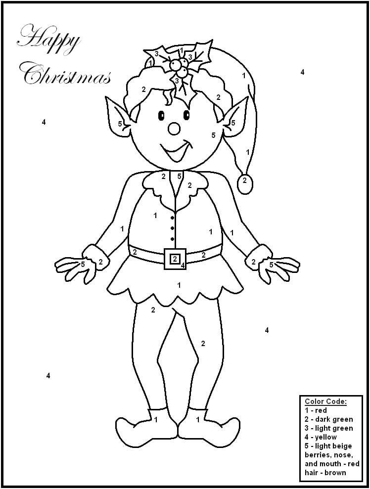 Lutin de Noël amusant sur l'étagère coloriage magique