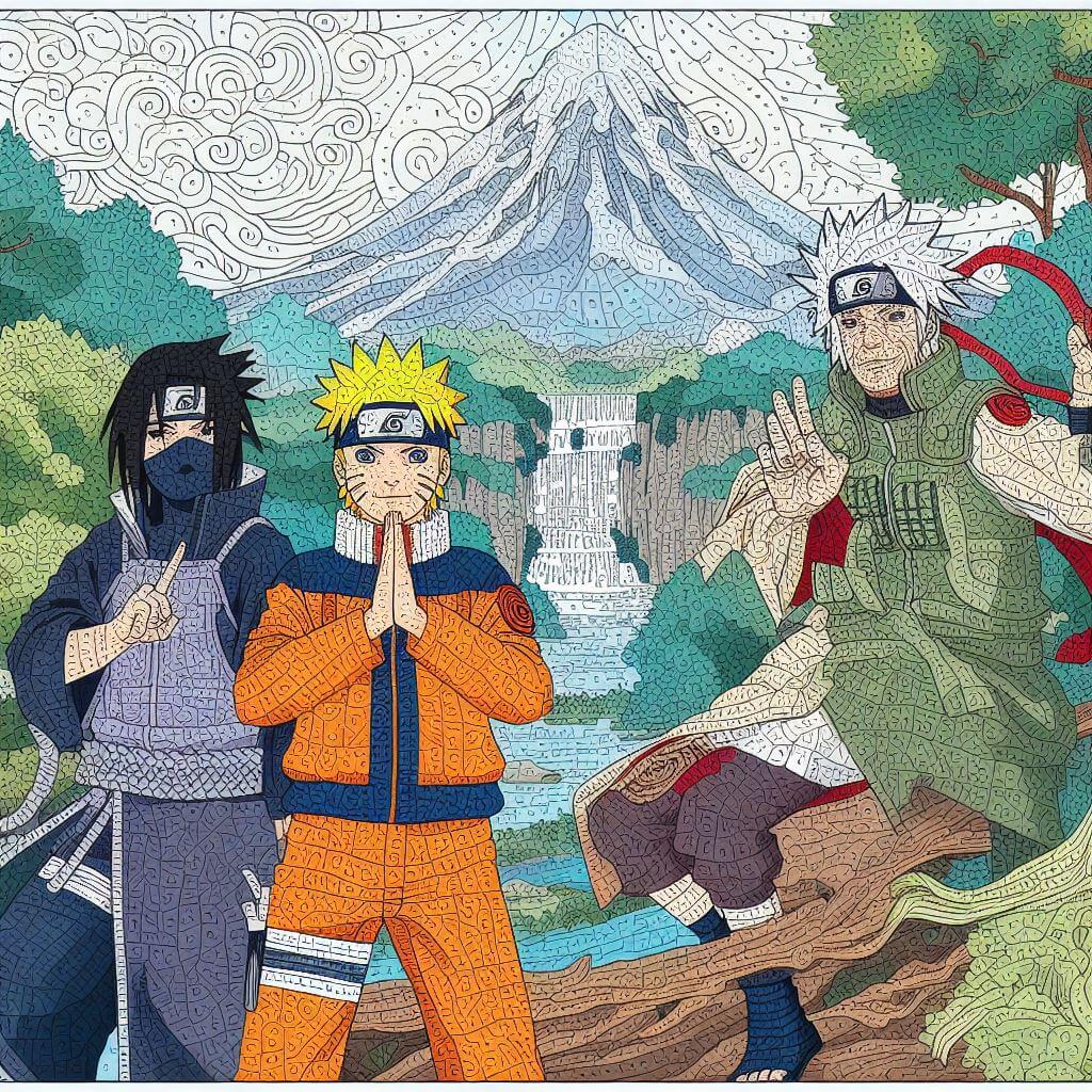 Naruto avec l'équipe Coloriage Magique