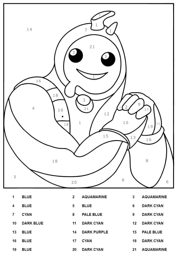 Personnage amusant de Fortnite Coloriage magique