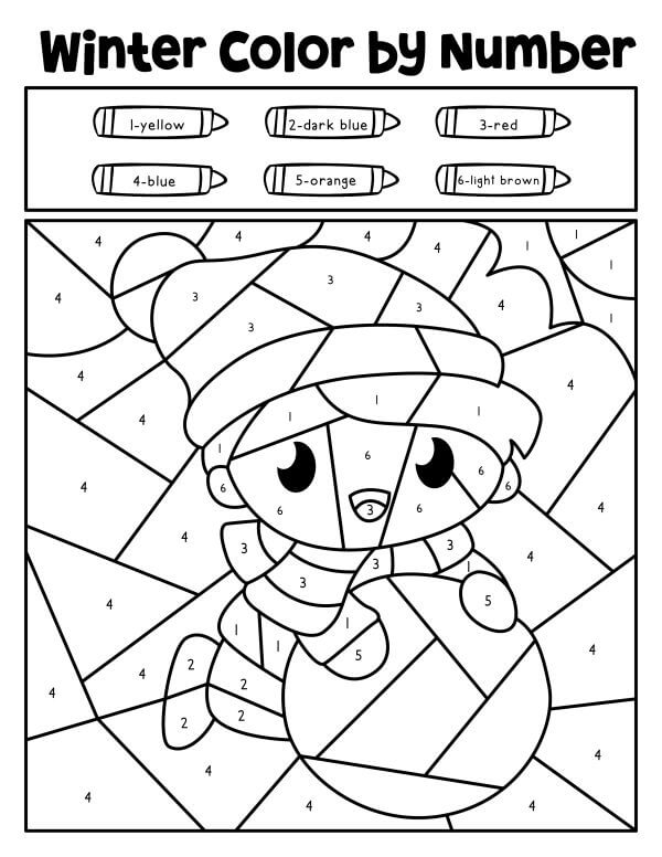 Petit elfe en hiver coloriage magique