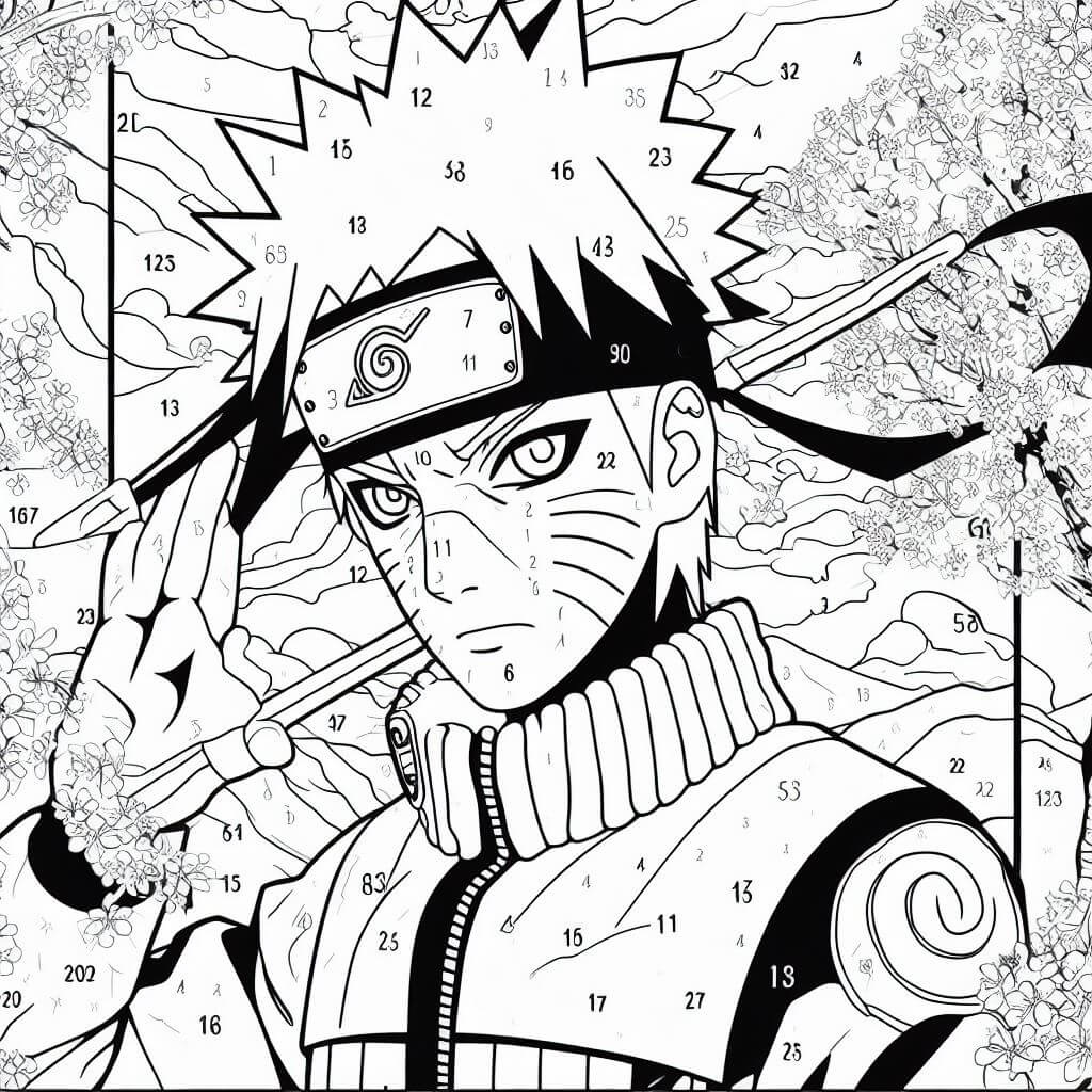 Portrait de Naruto Coloriage Magique
