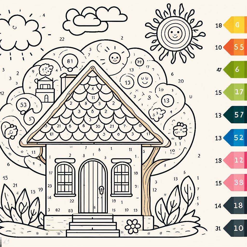 Maison Cours préparatoire Coloriage Magique
