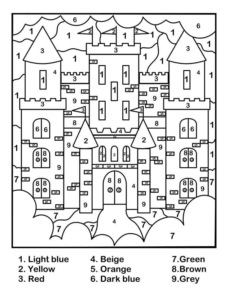 Difficile Château Coloriage Magique