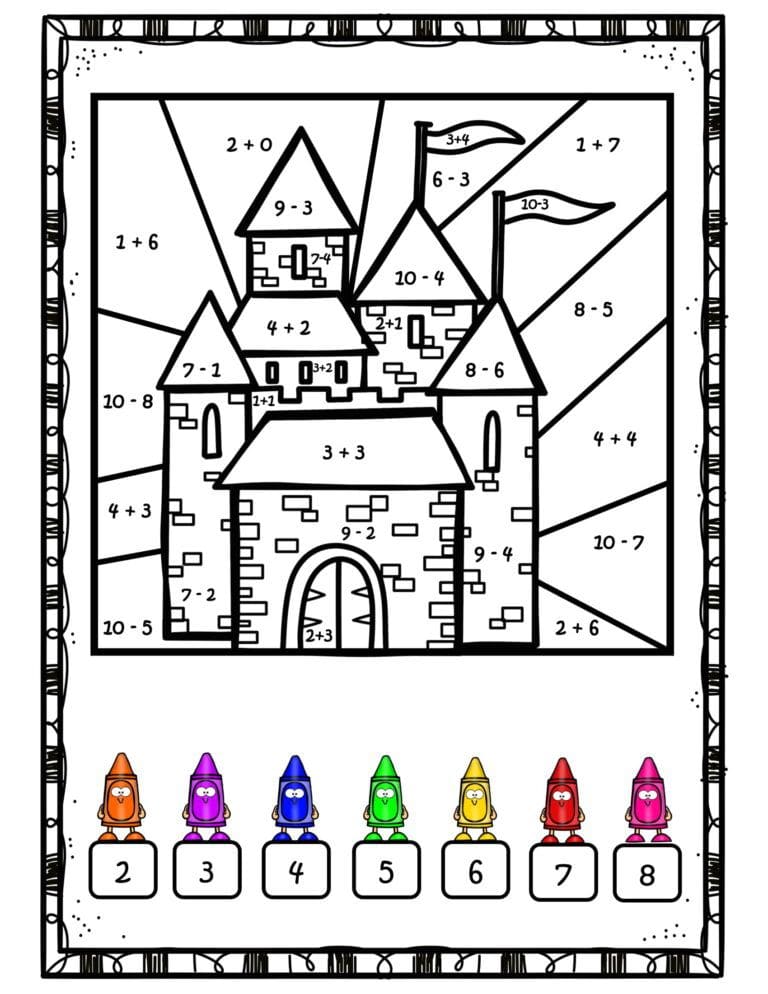 Facile Château Coloriage Magique