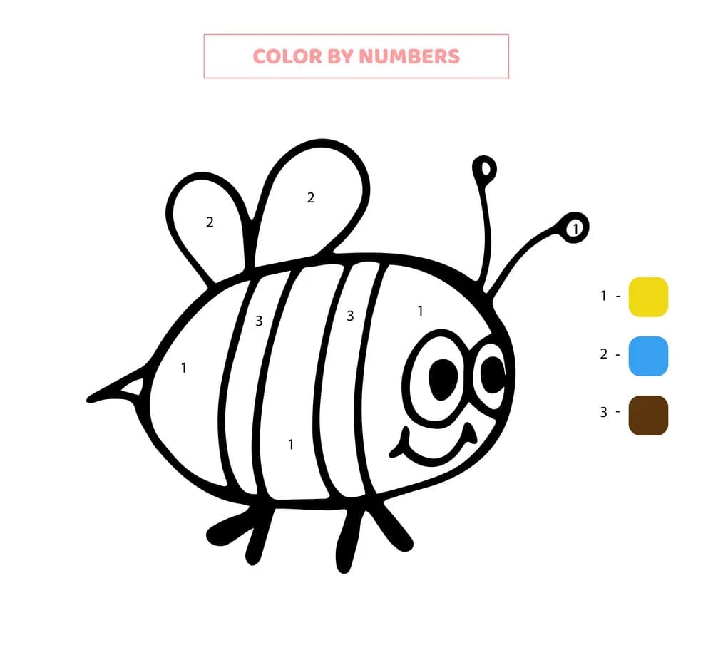 Abeille drôle Coloriage Magique