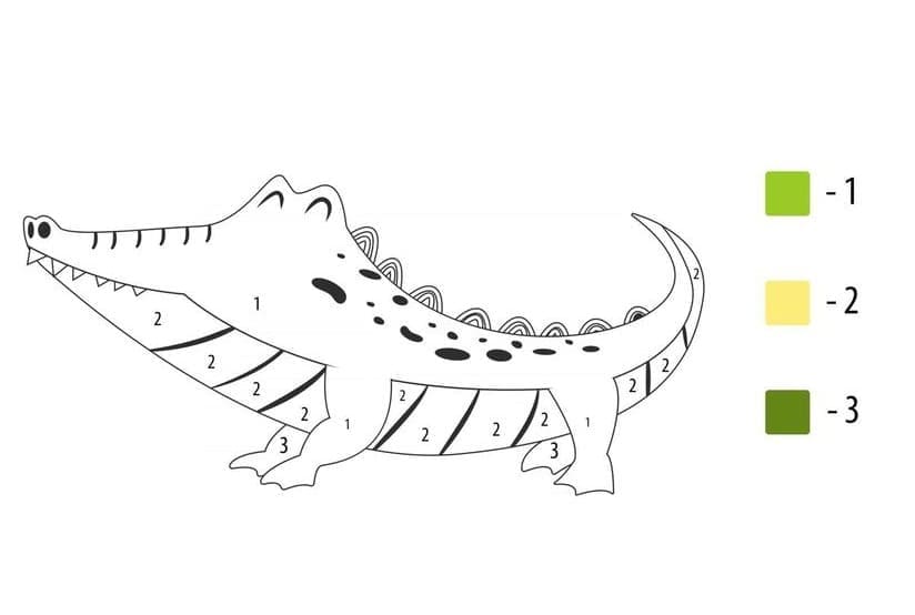 Alligator souriant Coloriage Magique