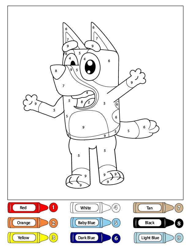 Amical Bluey Coloriage Magique