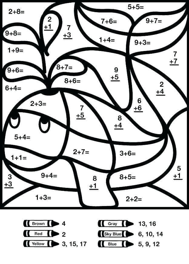 Baleine Colorier par les mathématiques