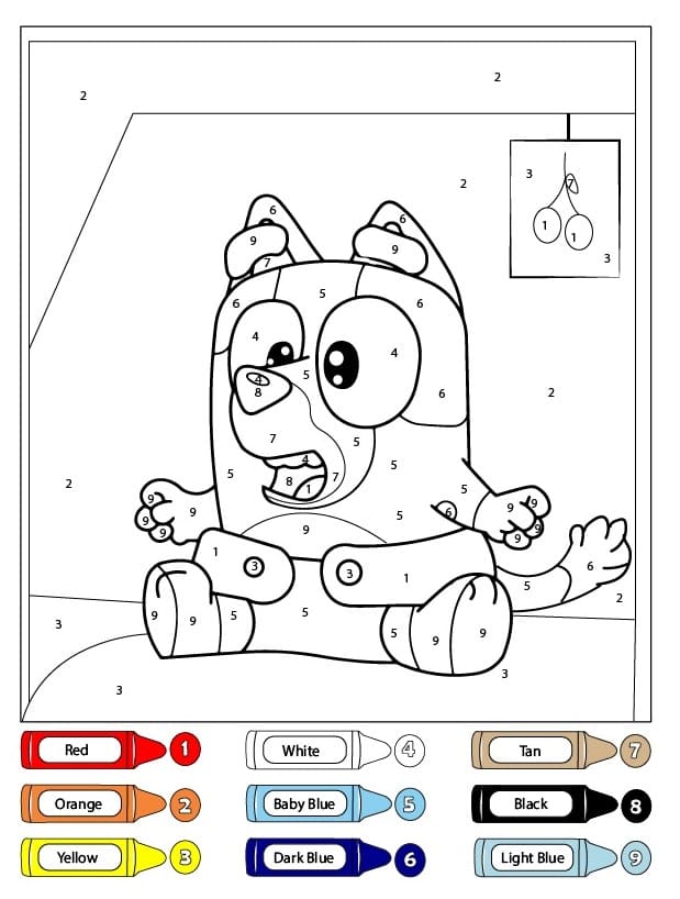 Bébé Bluey Coloriage Magique