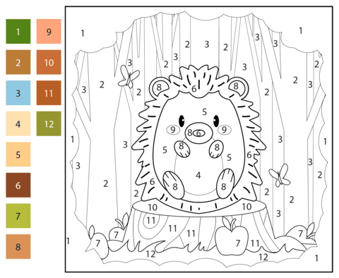 Bébé hérisson Coloriage magique
